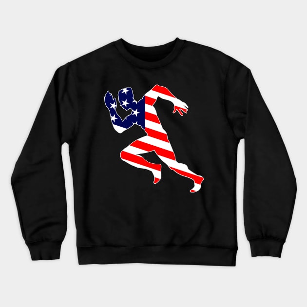 TRACK & FIELD: Track and Field US Flag 4th July Crewneck Sweatshirt by woormle